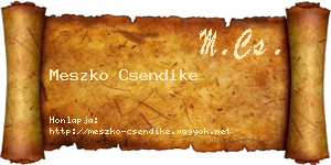 Meszko Csendike névjegykártya
